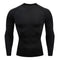 T-shirt à compression à manches longues de couleur noir
