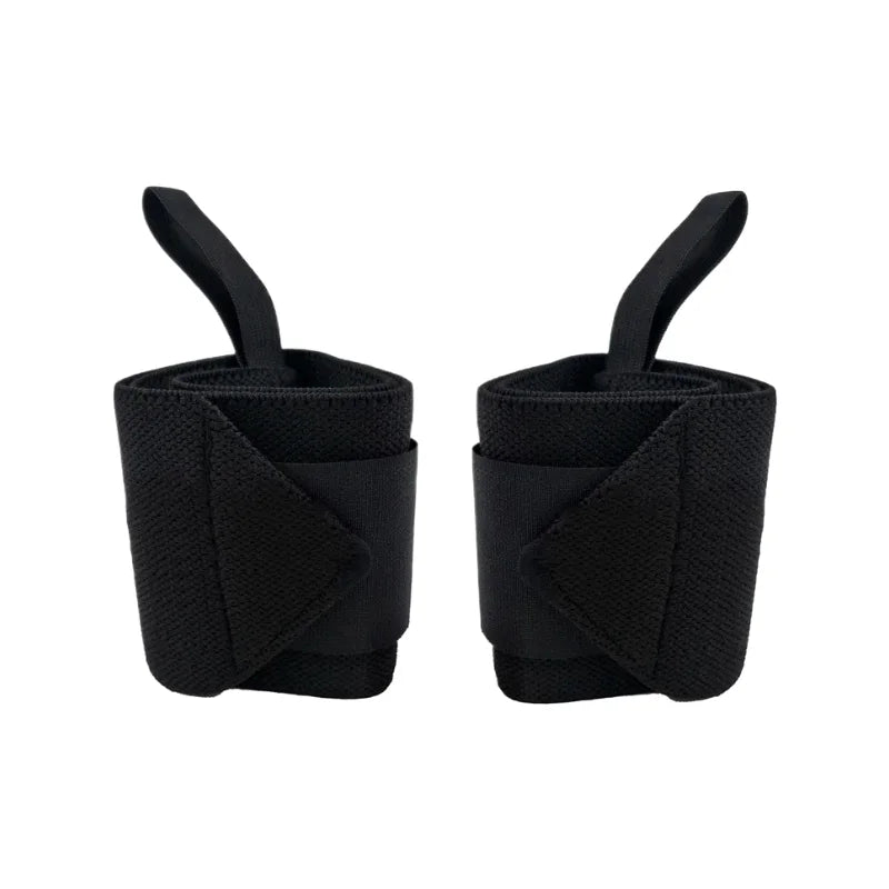 Bandes de poignets pour musculation noires vues de côté