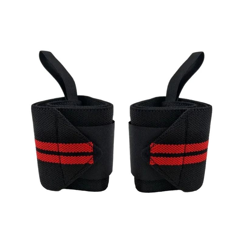 Bandes de poignets pour musculation rouges vues de côté
