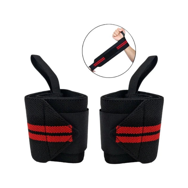 Bandes de poignets pour musculation rouges vues de côté