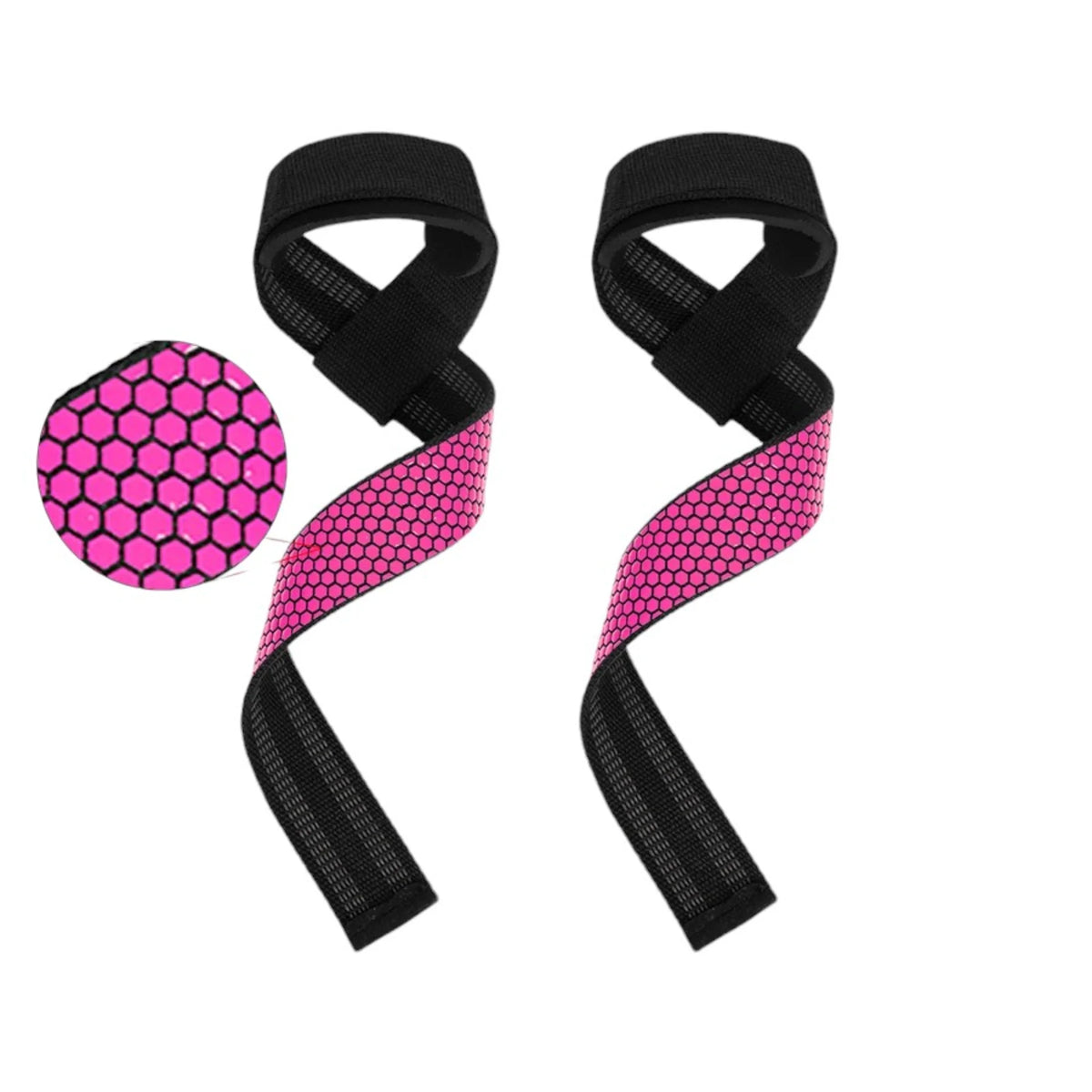 sangles de tirage en silicone noires et roses de musculation