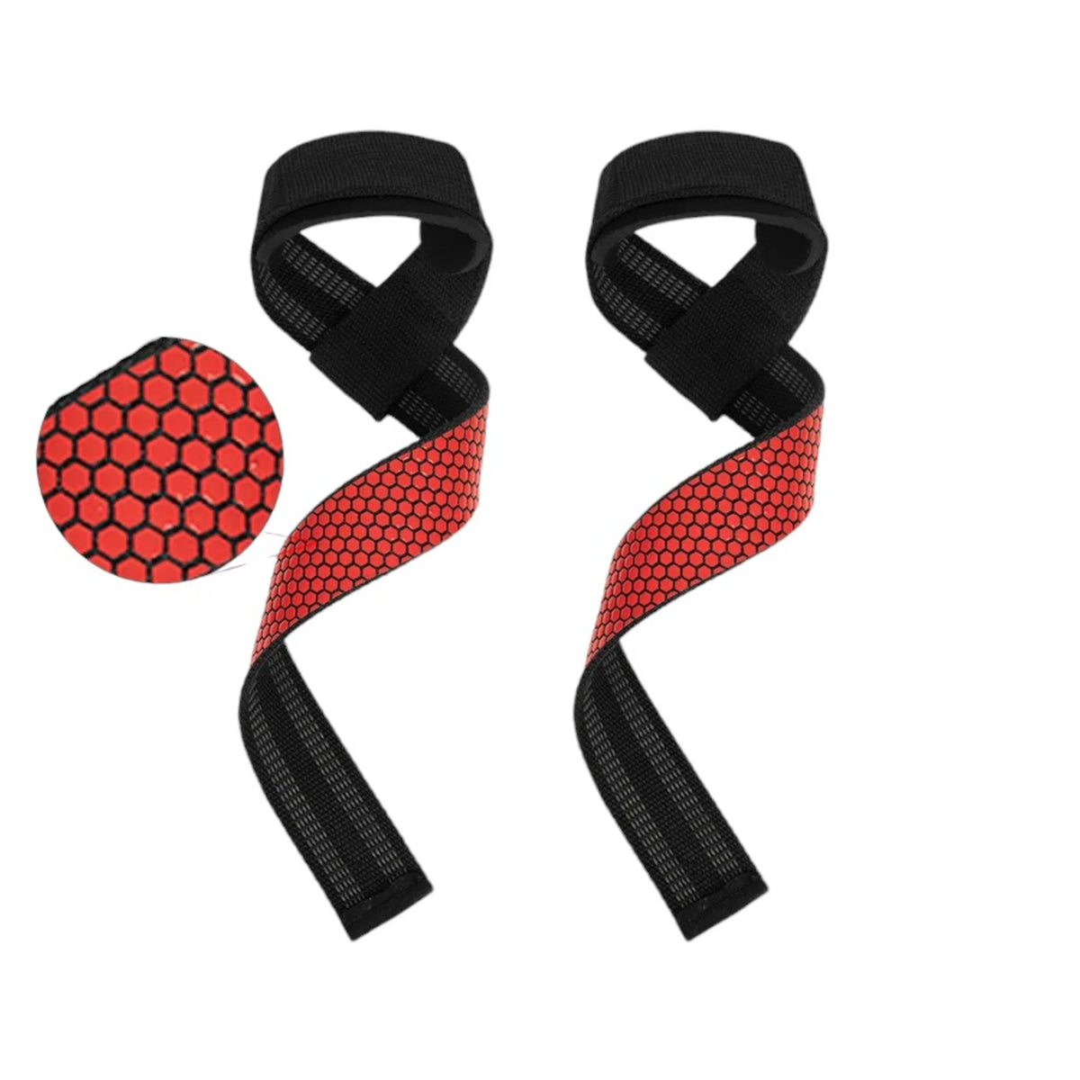 sangles de tirage en silicone noires et rouges de musculation