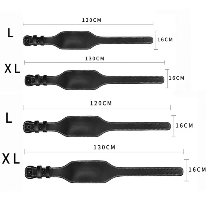 guide des tailes d'une ceinture de force à boucles en cuir de grande qualité