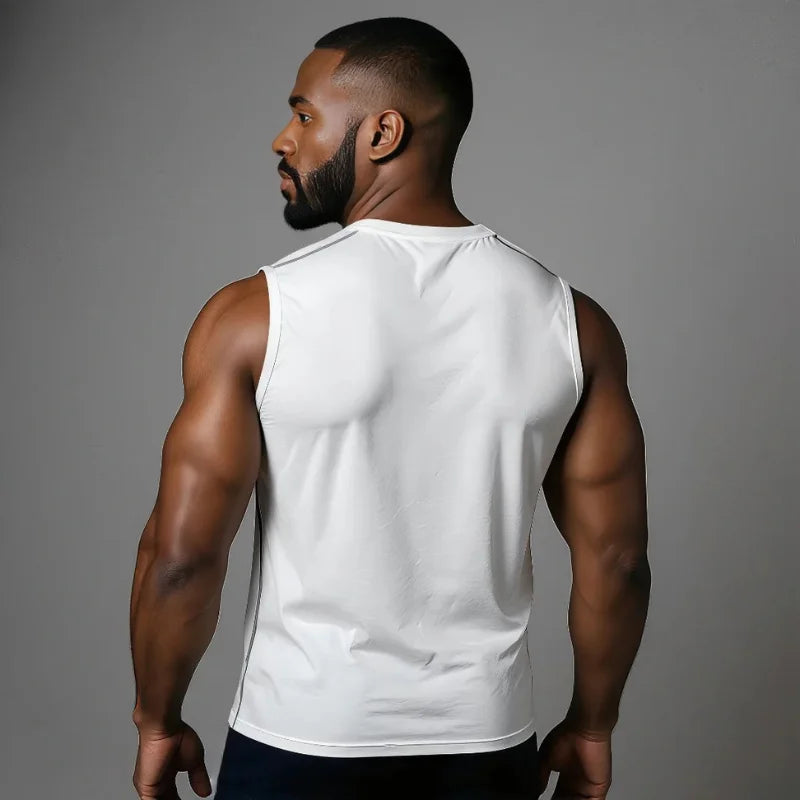 Débardeur de musculation CoreFit La Force Française blanc