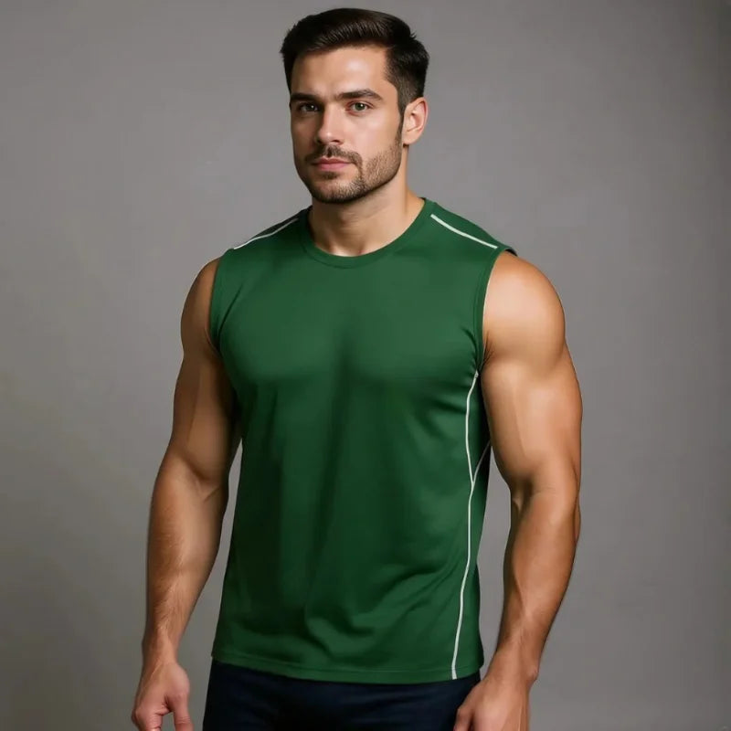 Débardeur de musculation CoreFit La Force Française vert