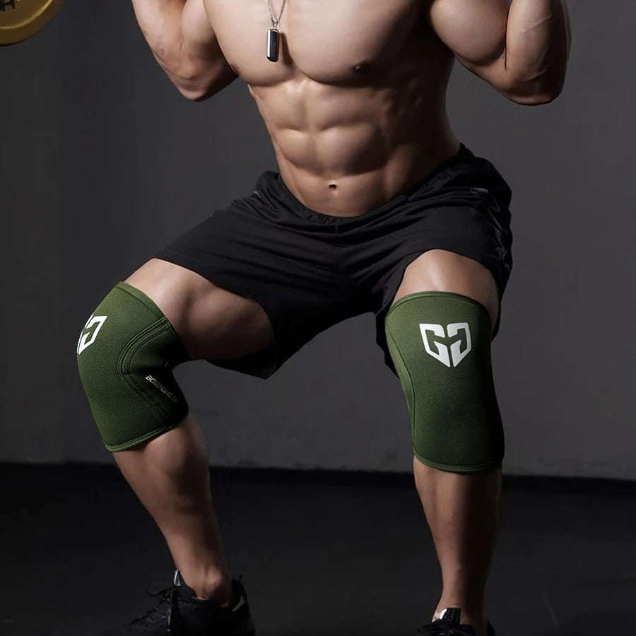Genouillères de musculation rigides et vertes