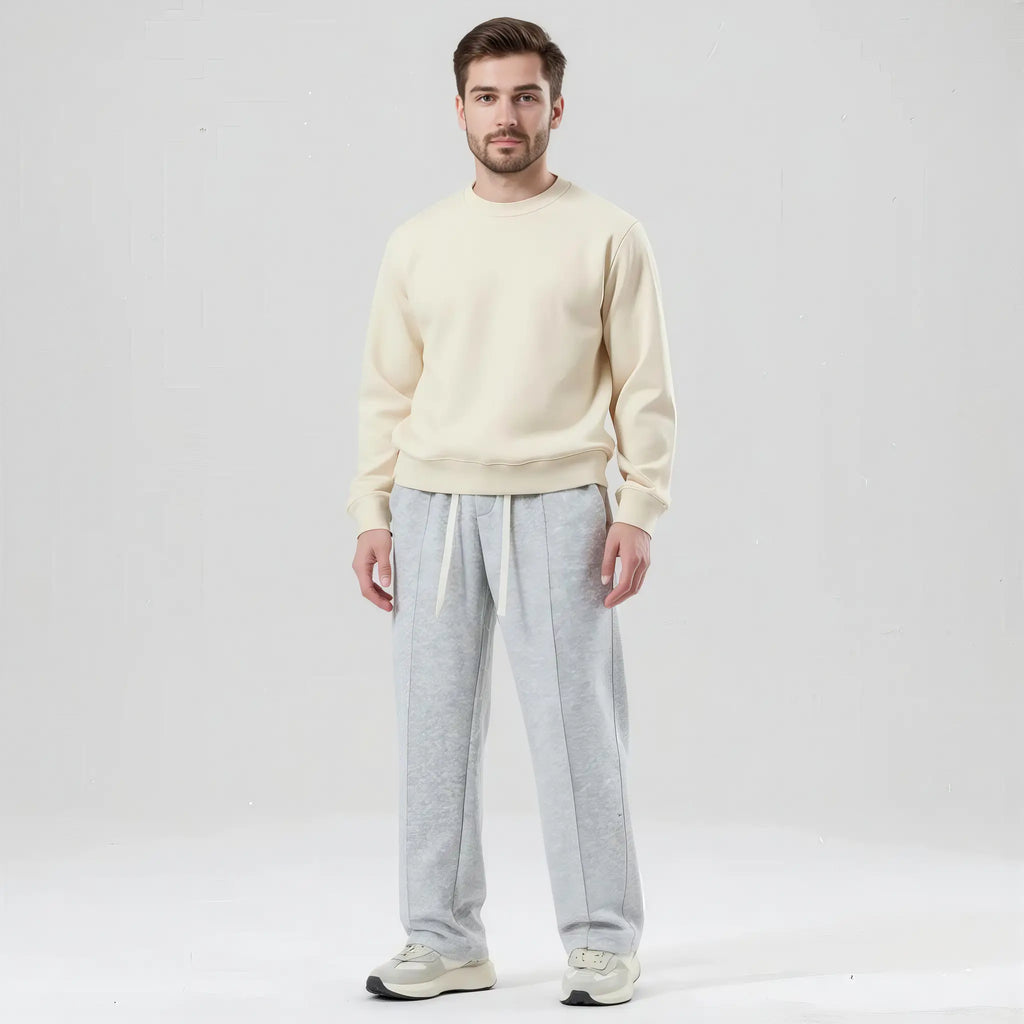 Pantalon de jogging homme avec pli gris