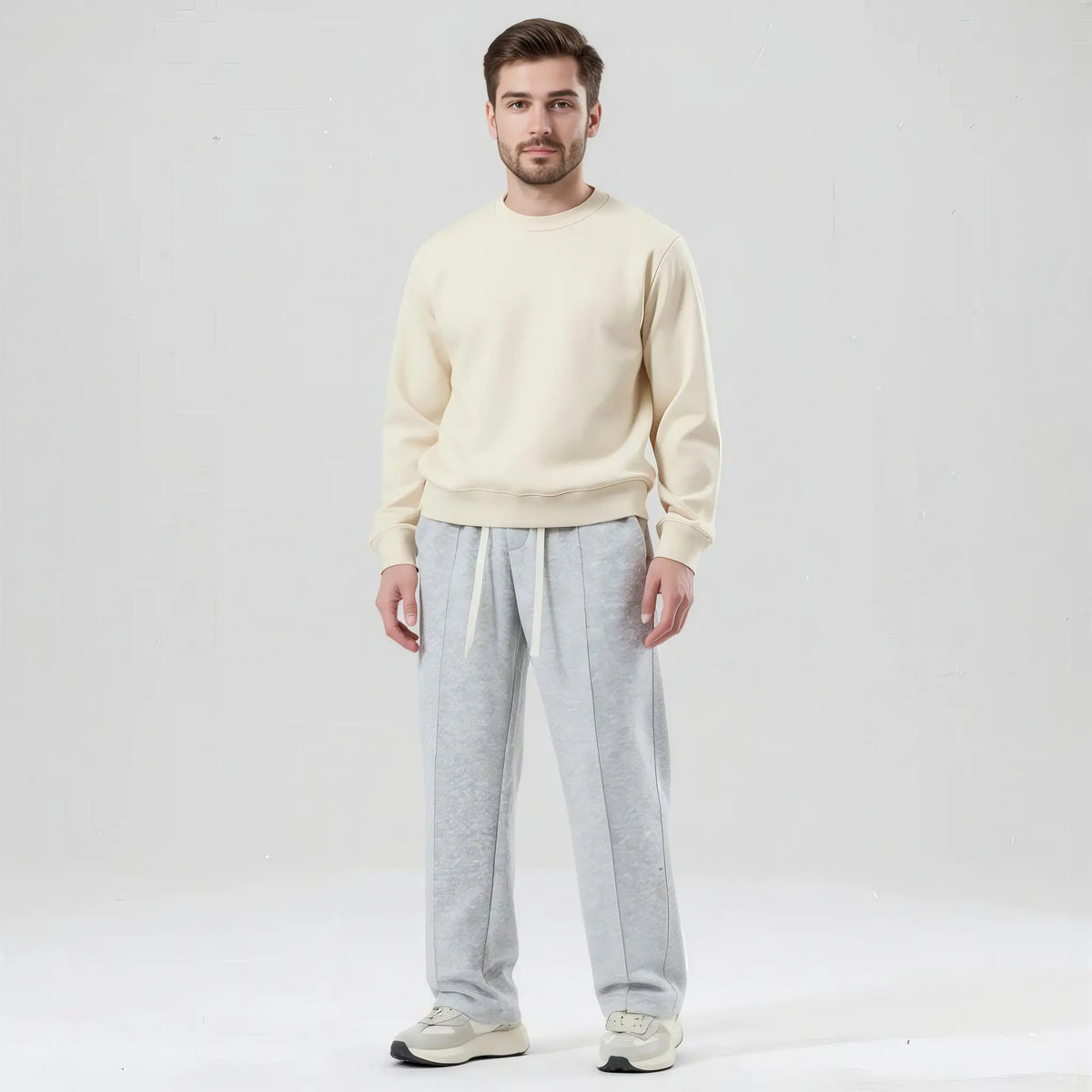 Pantalon de jogging homme avec pli gris