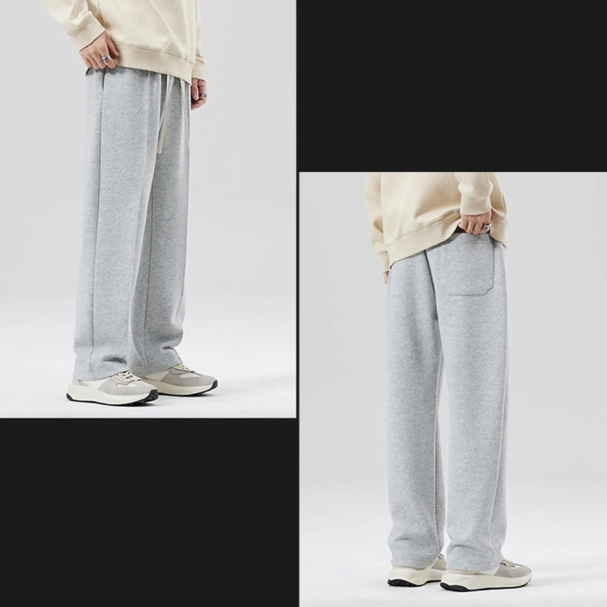 Pantalon de jogging homme avec pli gris