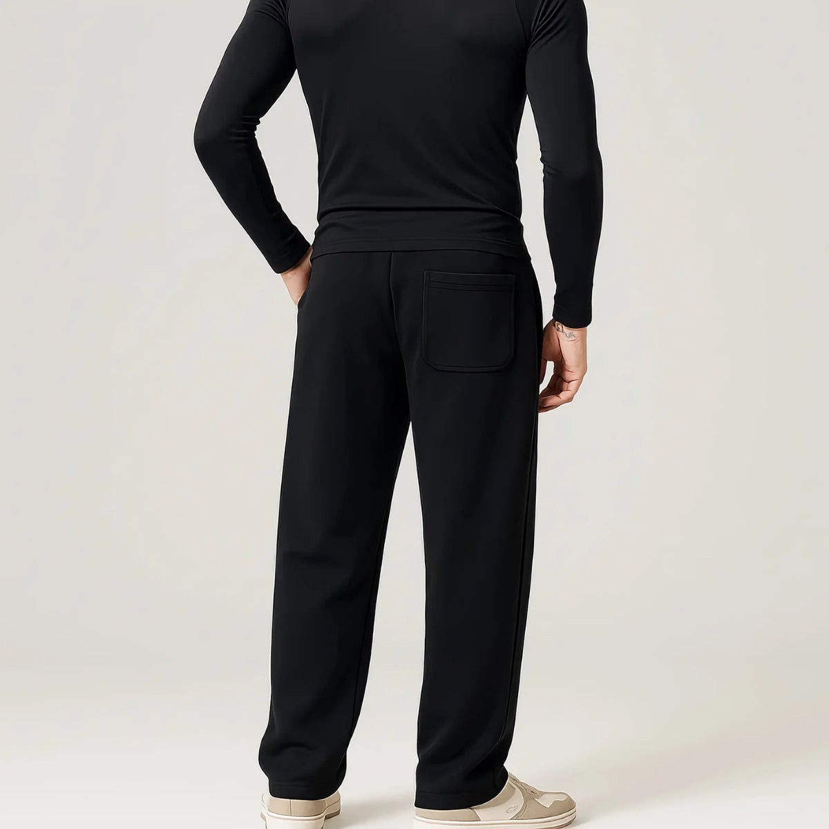 Pantalon de jogging homme avec pli noir