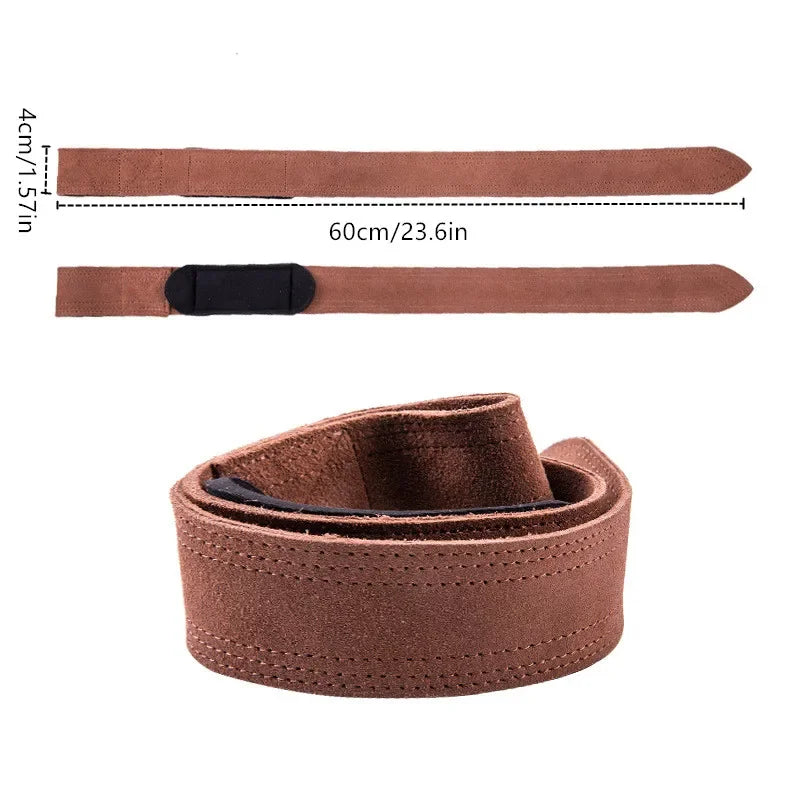 Dimensions de nos sangles de tirage en cuir 