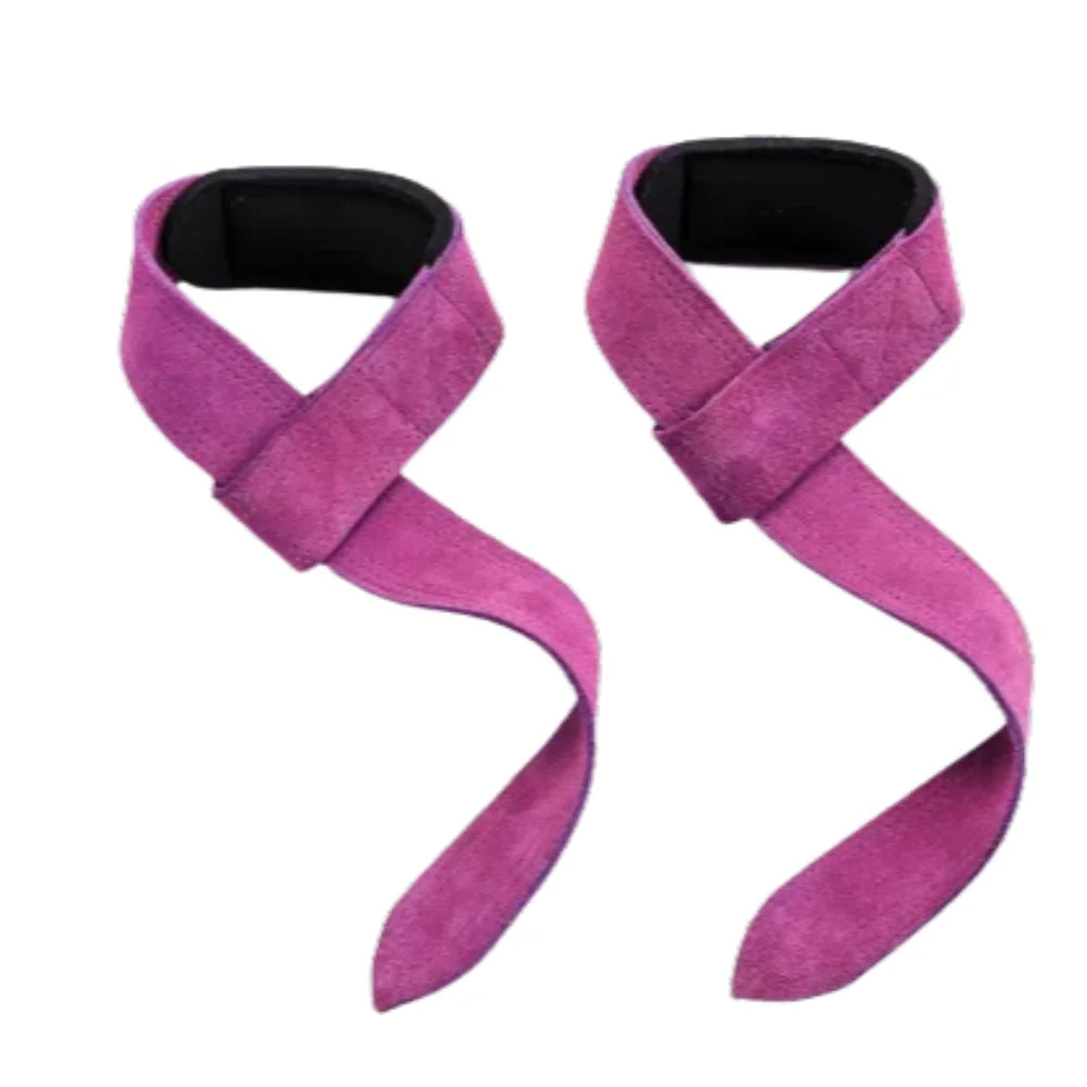 Sangles de tirage en cuir violettes