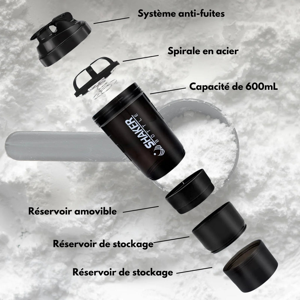 shakers à compartiments multifonctions avec système suite fuite 