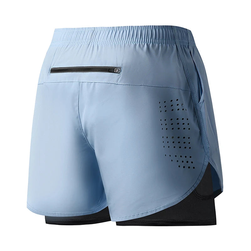Short de running homme bleu ciel