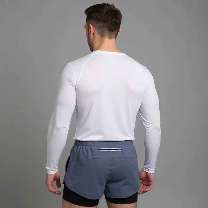 Short de running homme gris