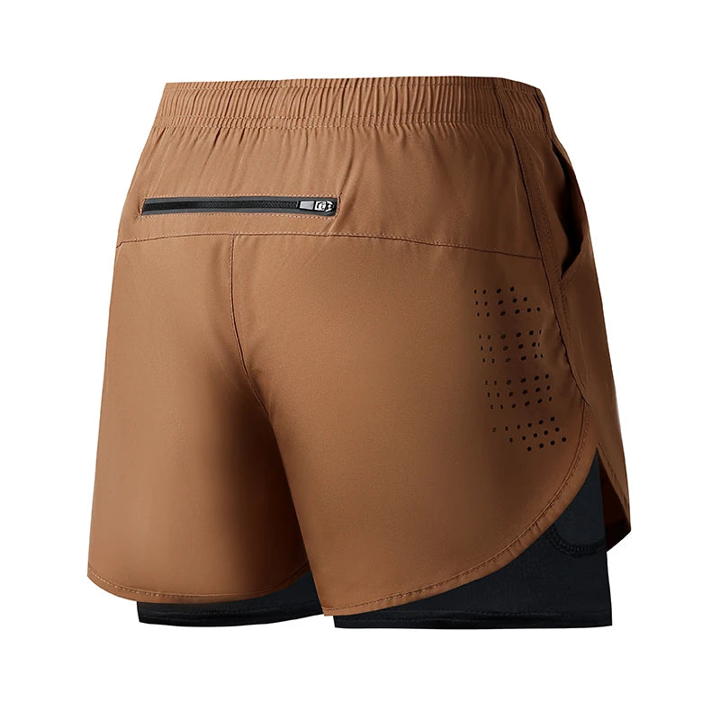 Short de running homme marron