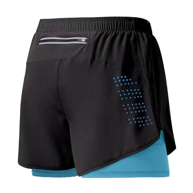 Short de running homme noir et bleu