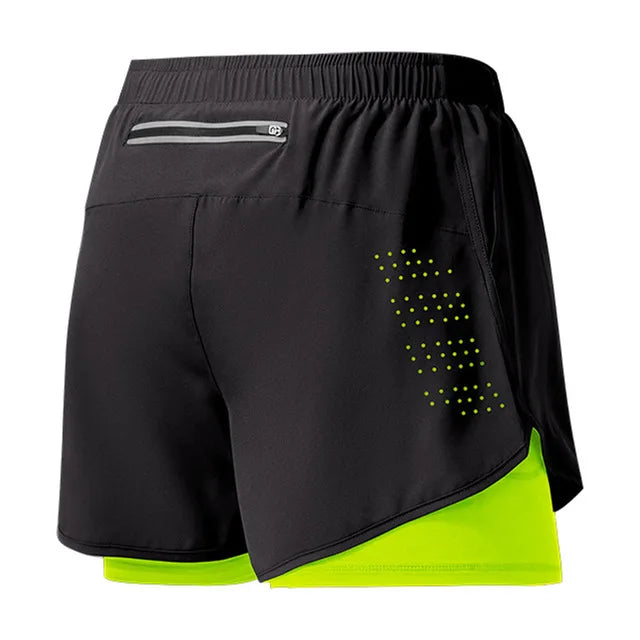 Short de running homme noir et jaune