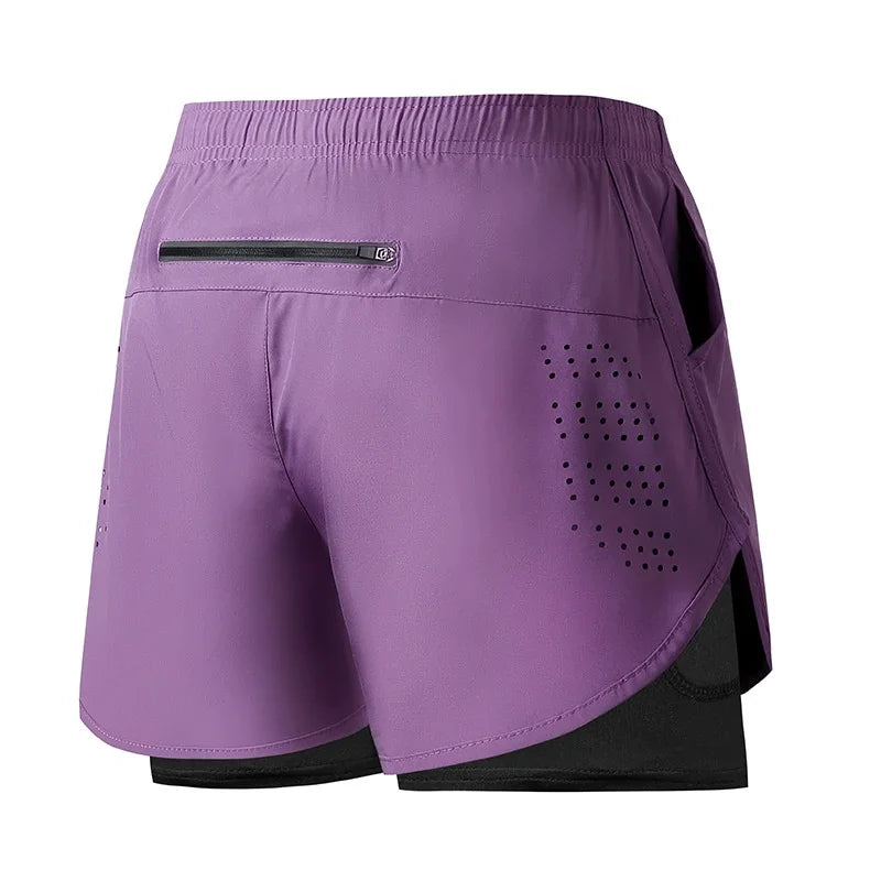 Short de running homme violet