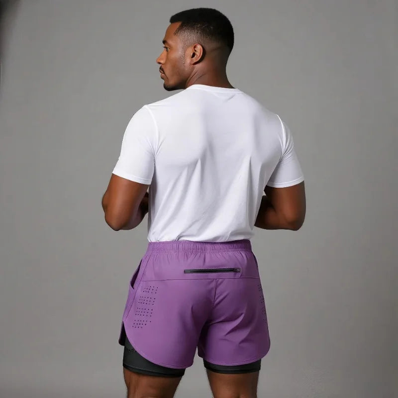 Short de running homme violet