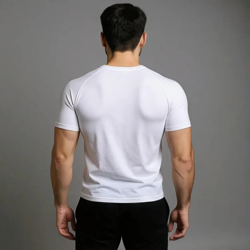 T-shirt de compression Batman blanc et noir manches courtes