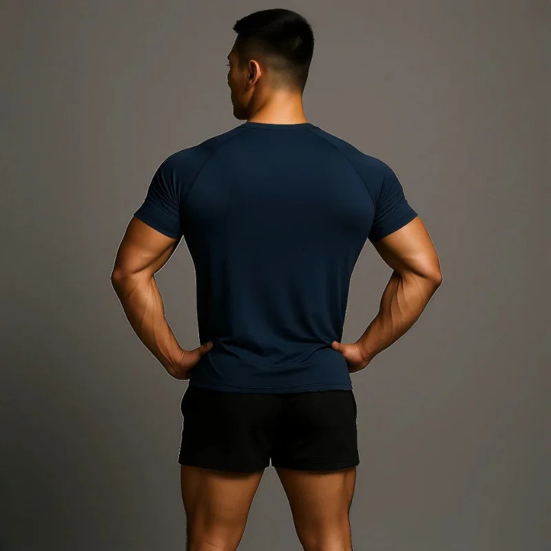 T-shirt de compression Batman bleu et noir manches courtes