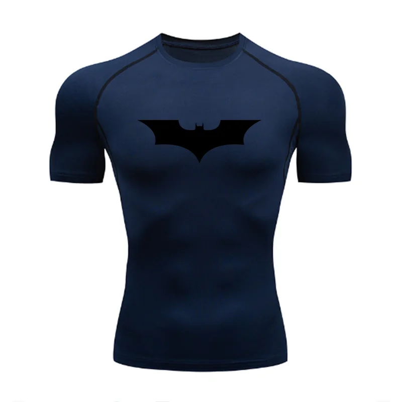 T-shirt de compression Batman bleu et noir manches courtes