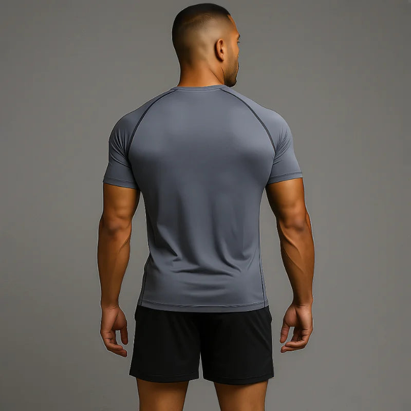 T-shirt de compression Batman gris et blanc manches courtes