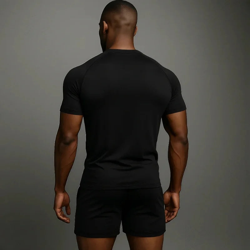 T-shirt de compression Batman noir et blanc manches courtes