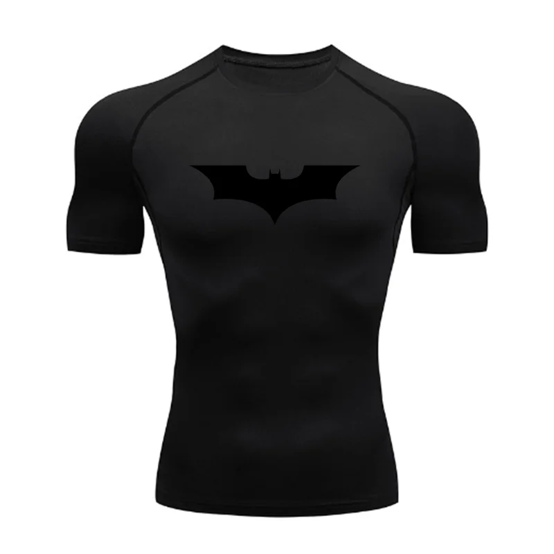 T-shirt de compression Batman noir et noir manches courtes