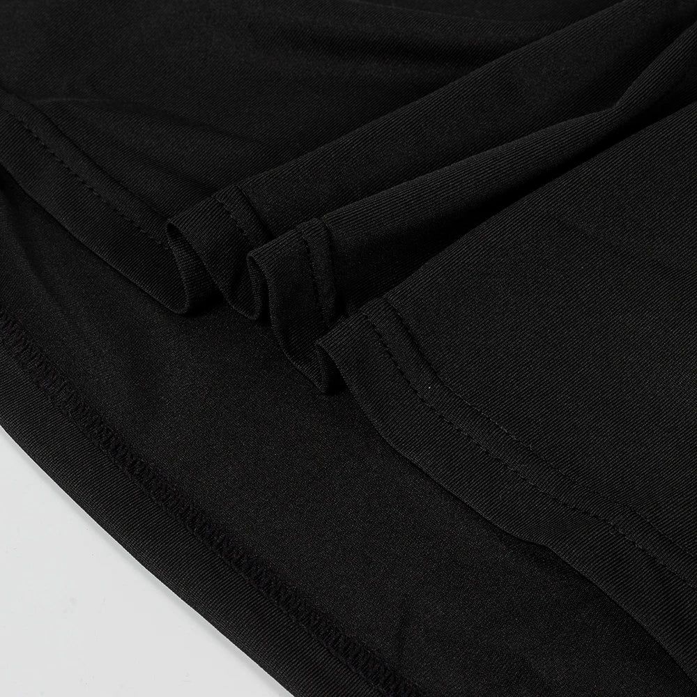 Tissu du t-shirt de compression EliteFit manches courtes à col roulé