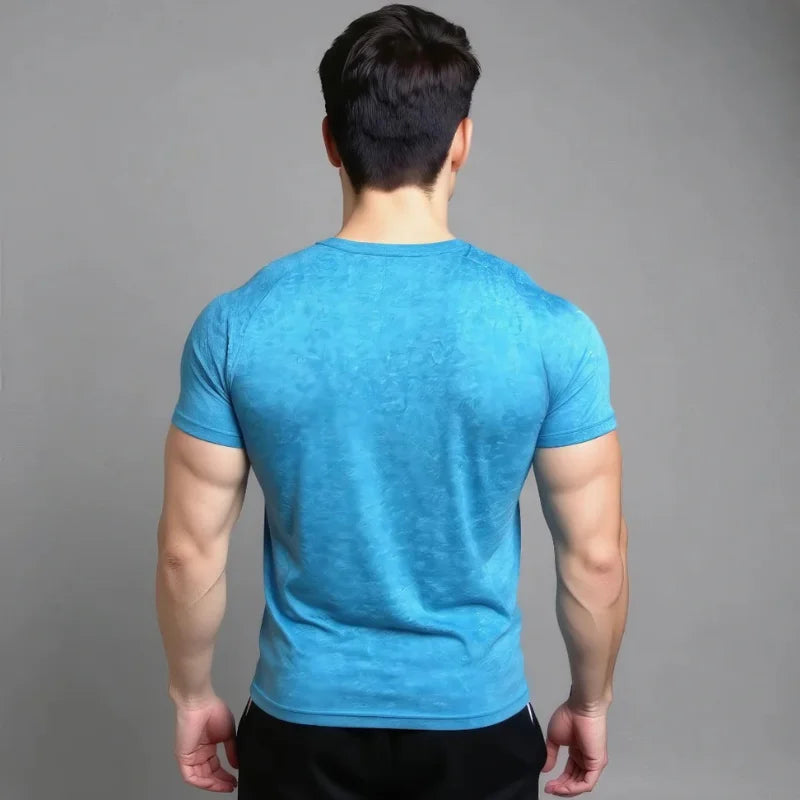 T-shirt de compression Corefit manches courtes bleu ciel