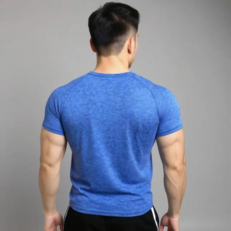 T-shirt de compression Corefit manches courtes bleu 