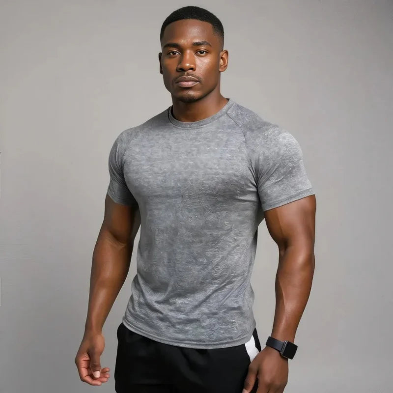 T-shirt de compression Corefit manches courtes gris