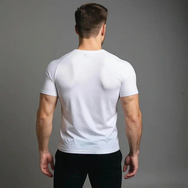 T-shirt de Compression pour musculation StarterFit blanc