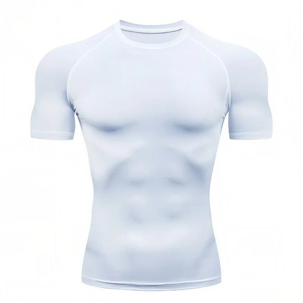 T-shirt de Compression pour musculation StarterFit blanc