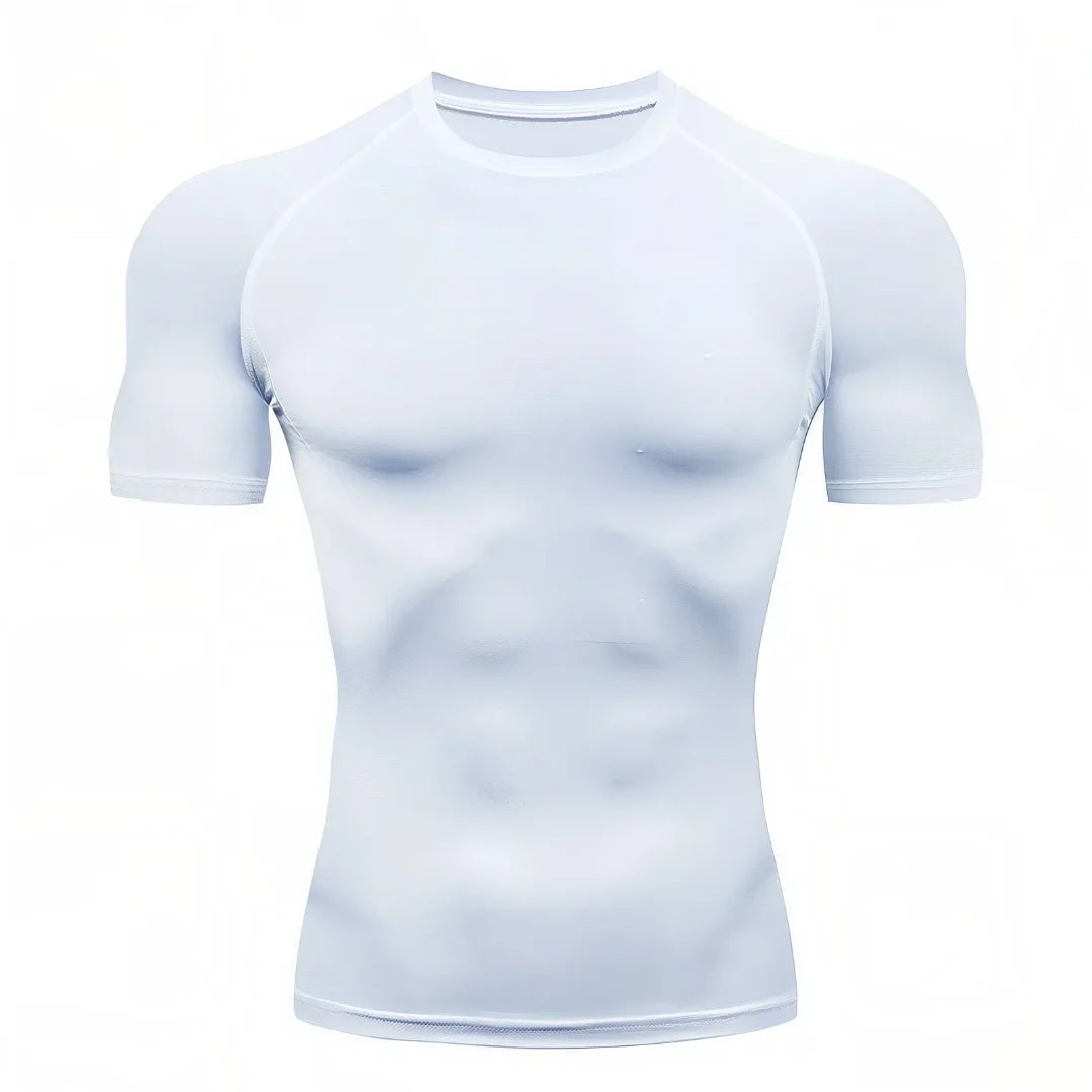 T-shirt de Compression pour musculation StarterFit blanc