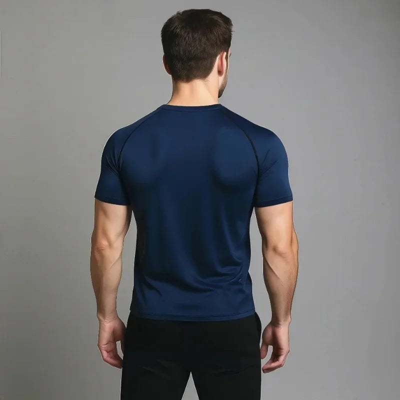 T-shirt de Compression pour musculation StarterFit bleu