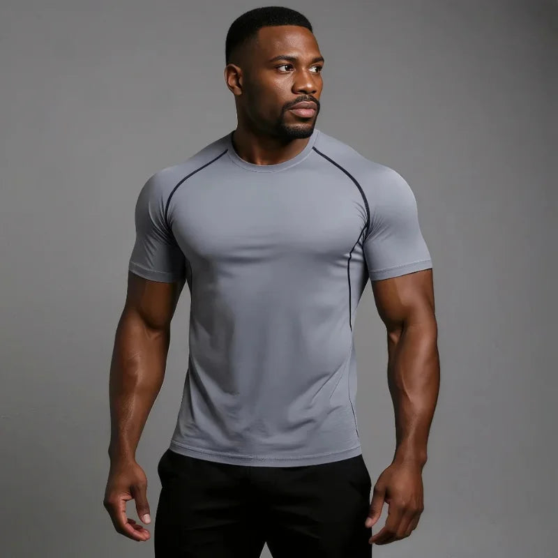 T-shirt de Compression pour musculation StarterFit gris