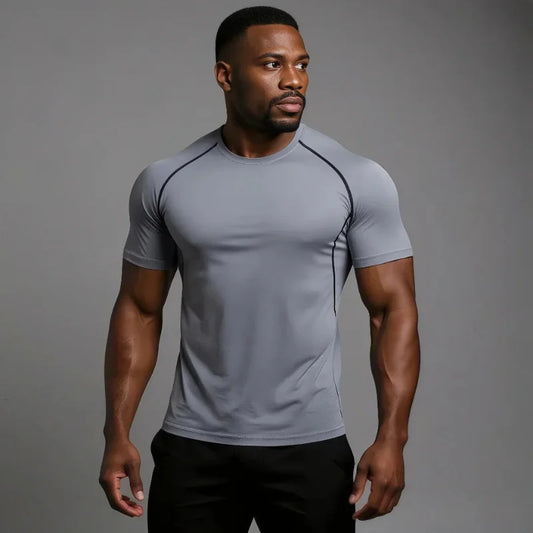 T-shirt de Compression pour musculation StarterFit gris
