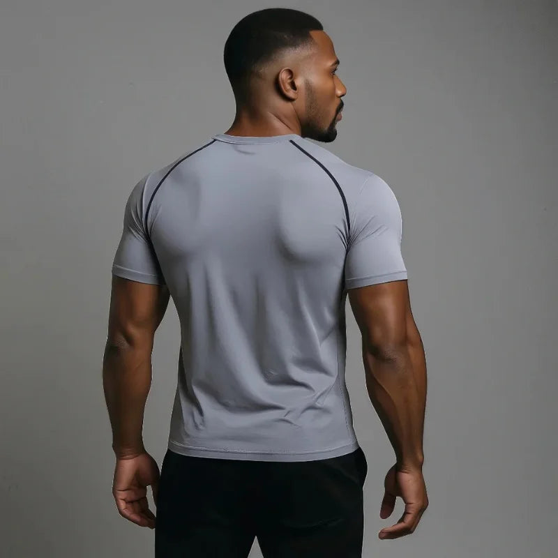 T-shirt de Compression pour musculation StarterFit gris