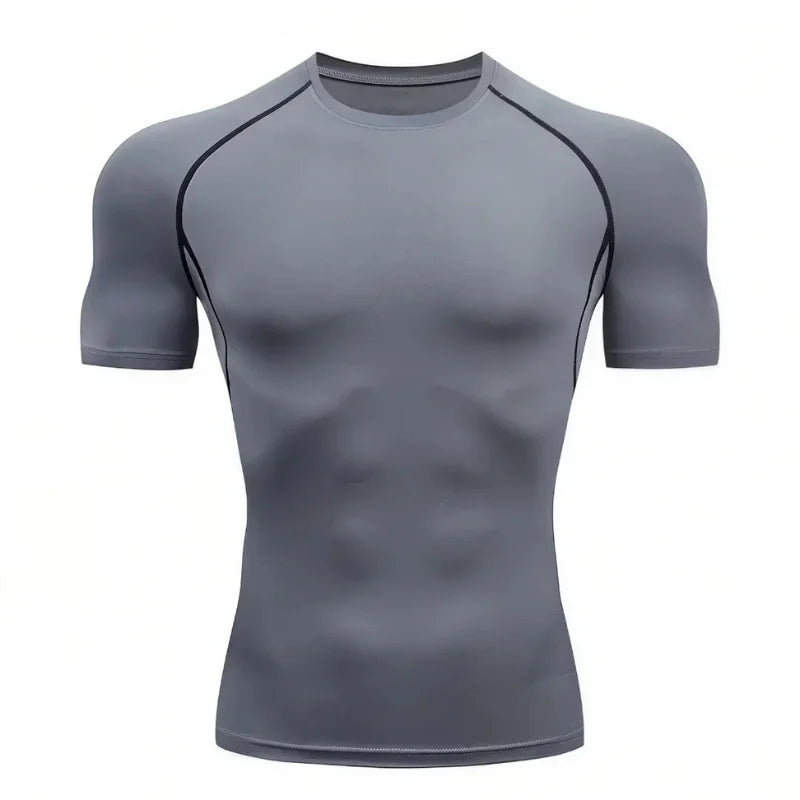 T-shirt de Compression pour musculation StarterFit gris