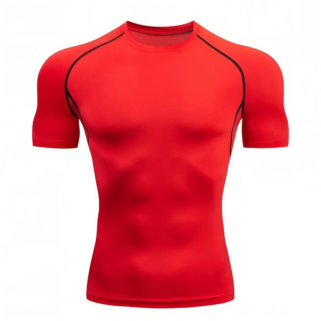 T-shirt de Compression pour musculation StarterFit rouge