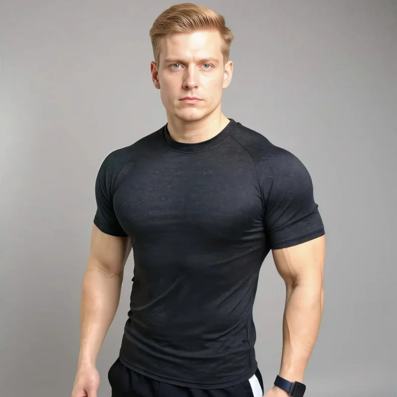 T-shirt de compression Corefit manches courtes noir
