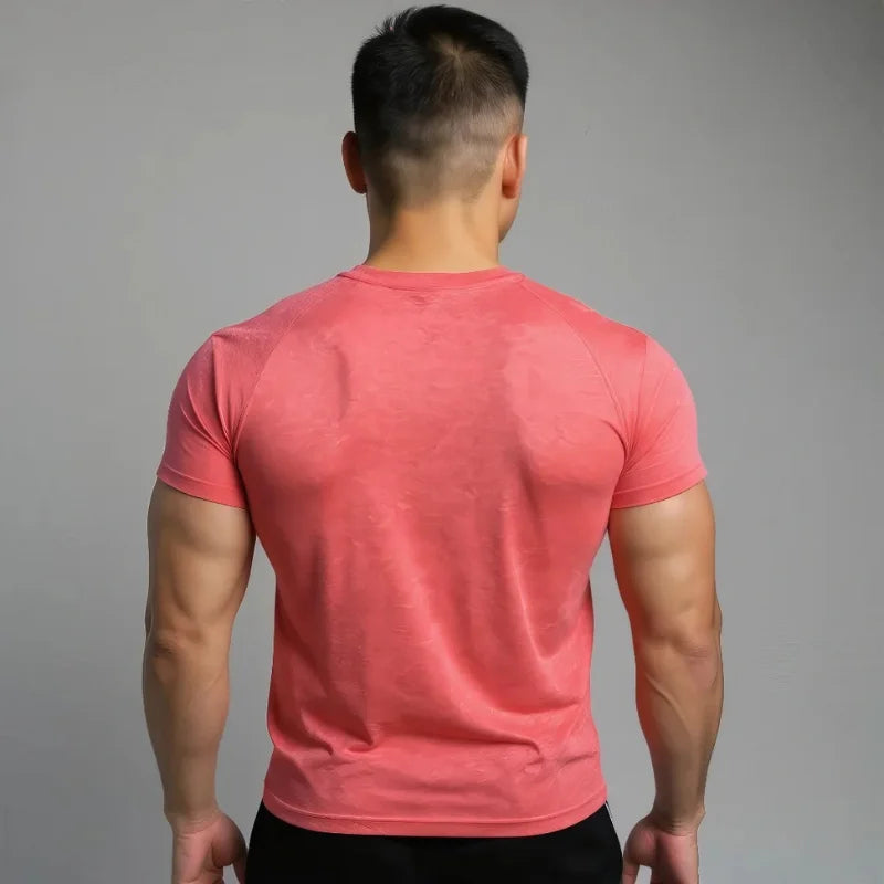 T-shirt de compression Corefit manches courtes rose
