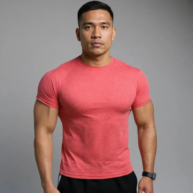 T-shirt de compression Corefit manches courtes rose