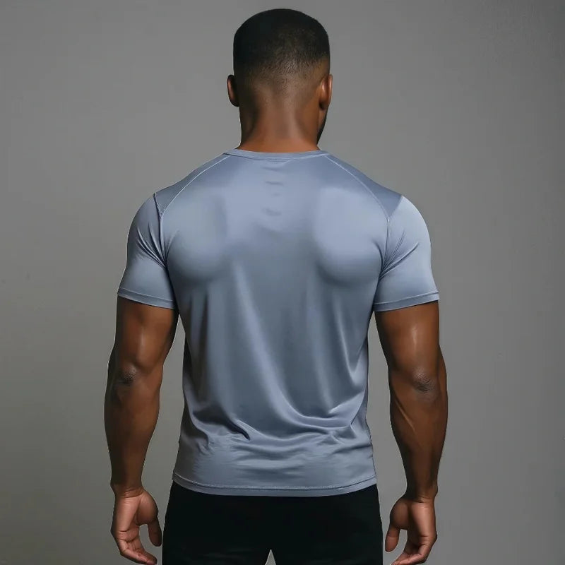 T-shirt de compression Corefit Satin manches courtes gris