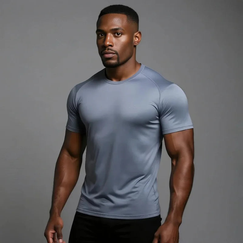 T-shirt de compression Corefit Satin manches courtes gris