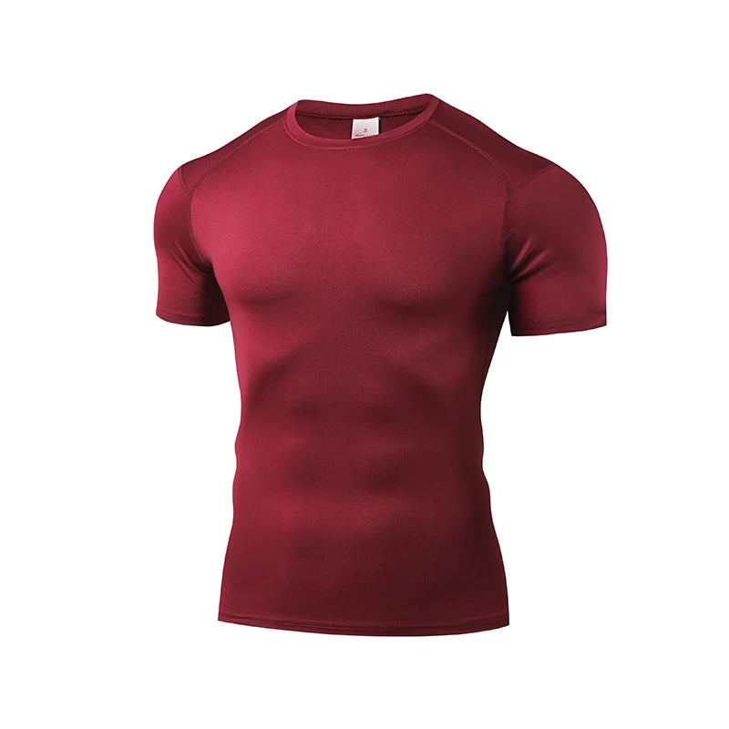 T-shirt de compression Corefit Satin manches courtes rouge