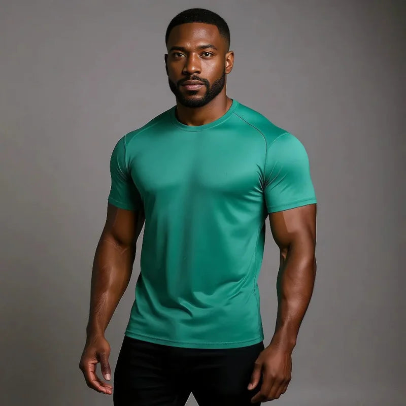 T-shirt de compression Corefit Satin manches courtes vert